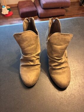 Report Taupe Suede Slouch Ankle Booties